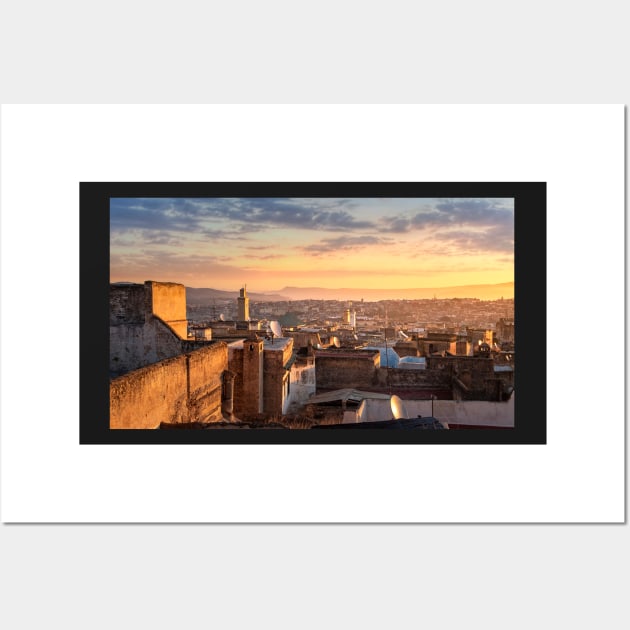 The old Medina in Fez (Fes El Bali), Morocco at sunrise Wall Art by mitzobs